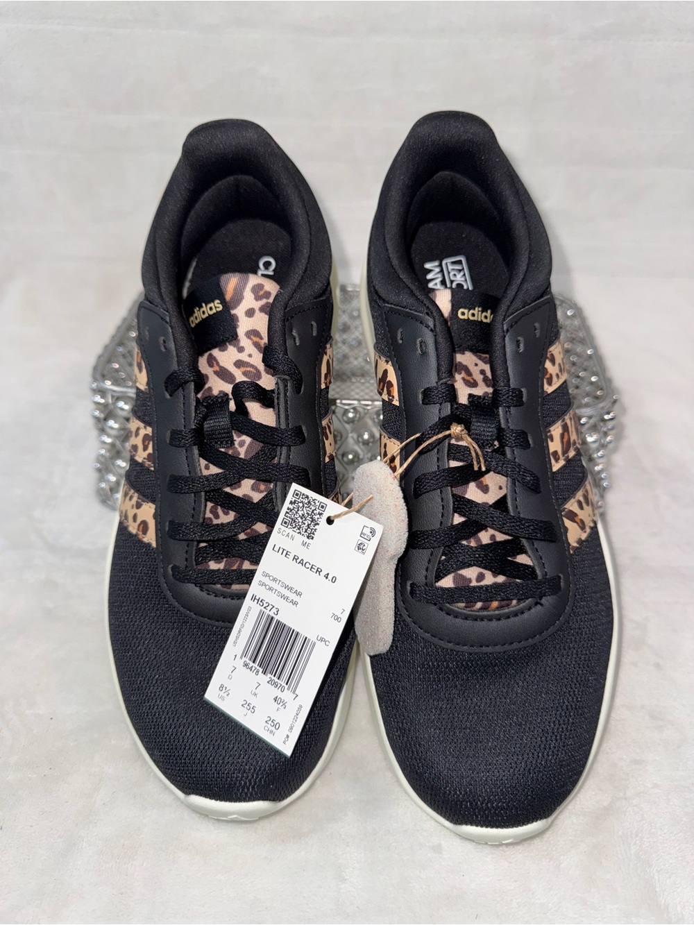 Adidas Lite Racer 4.0 Black Leopard Sz 7 Mens/8.5 Womens IH5273 - Picture 7 of 15